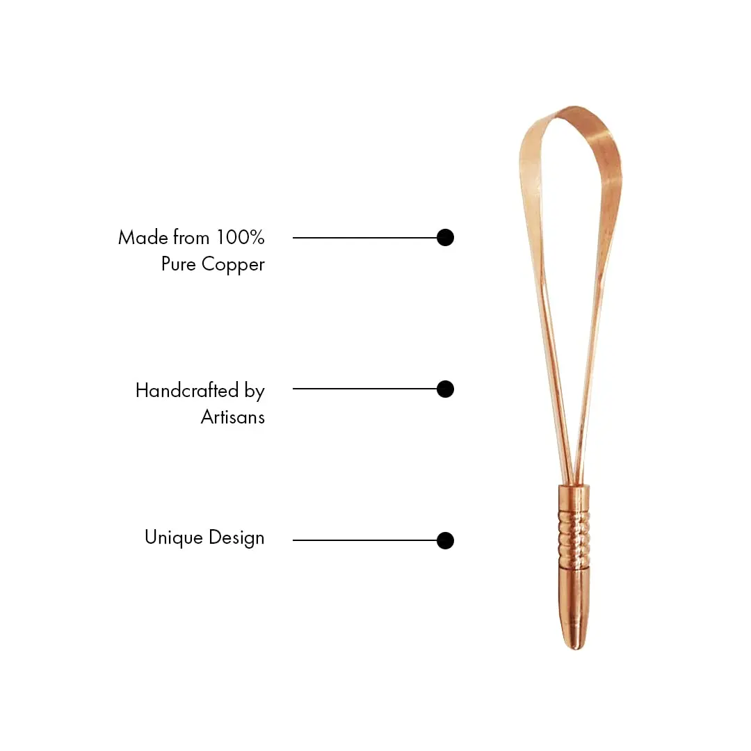 This copper tongue scraper effectively removes bacteria and improves oral hygiene, leading to fresher breath and enhanced taste.