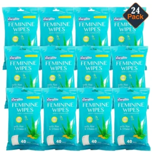 Coralite feminine wipes with Aloe Vera and Vitamin E in a resealable pouch provide a gentle and refreshing cleanse for feminine hygiene and body care.