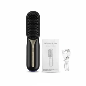 This cordless hair straightener brush is lightweight, portable, and perfect for styling hair on the go while traveling.
