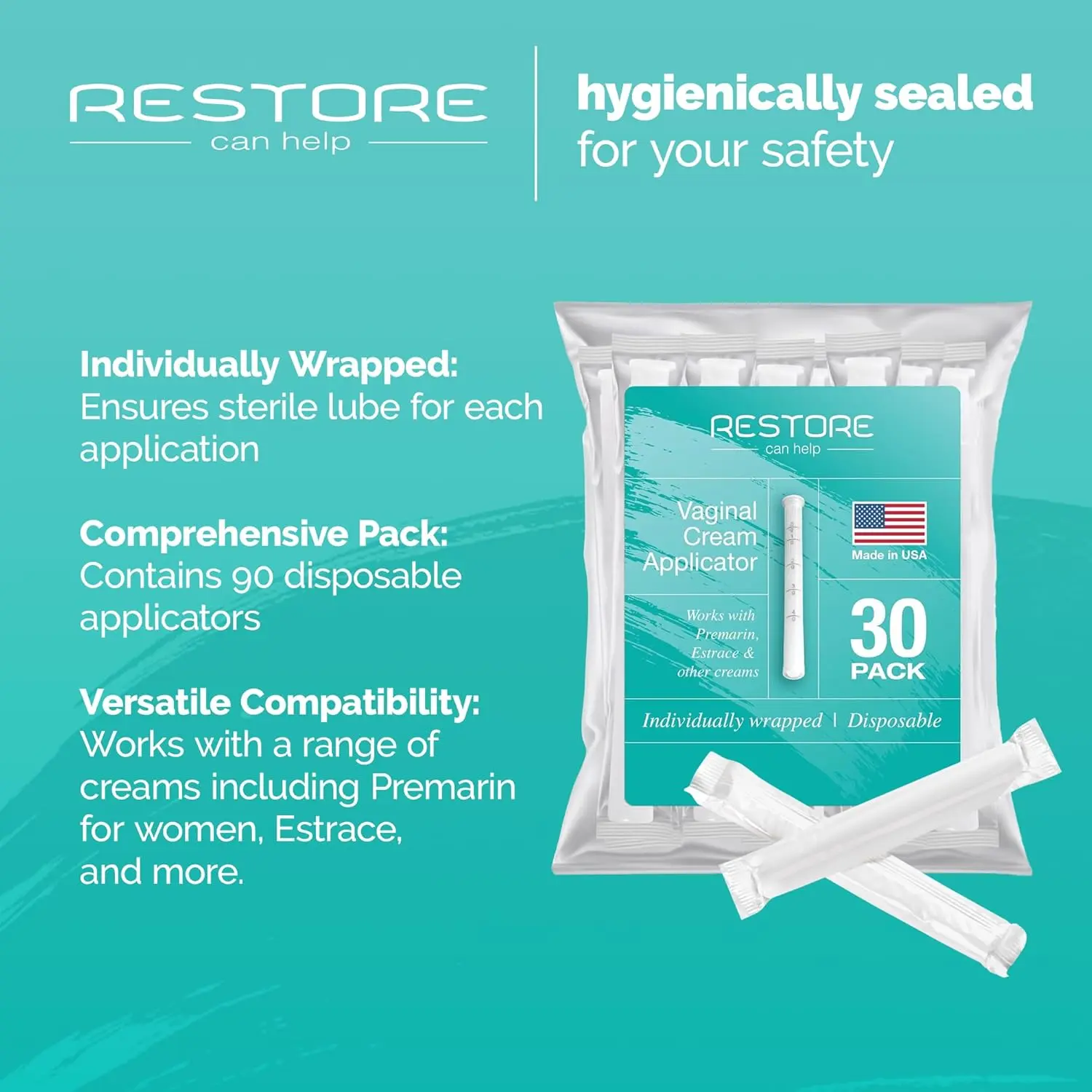 These disposable l cream applicators are individually wrapped, feature a threaded tip for comfortable use and accurate dosage, and are proudly made in the USA.