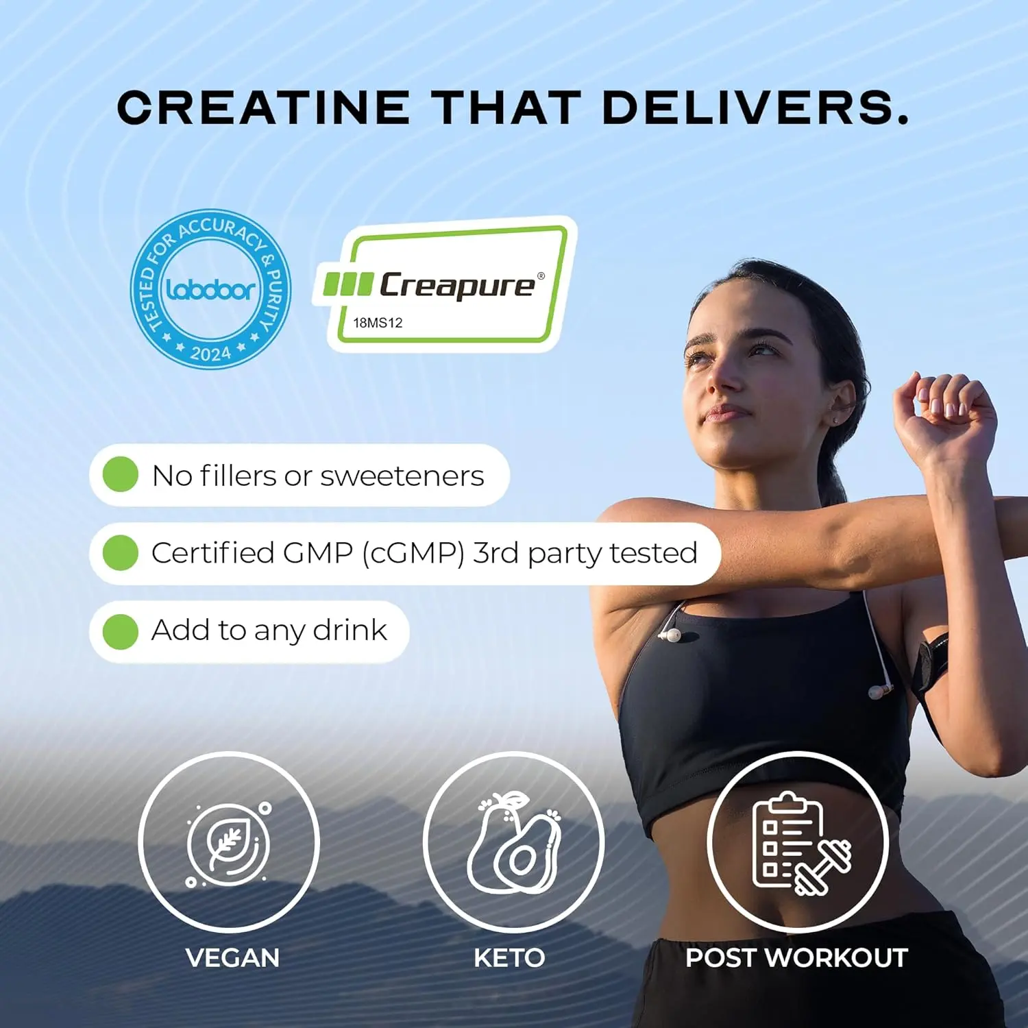 Muscle Feast Creapure creatine monohydrate powder promotes muscle growth, endurance, and faster recovery, perfect for vegan and keto diets.