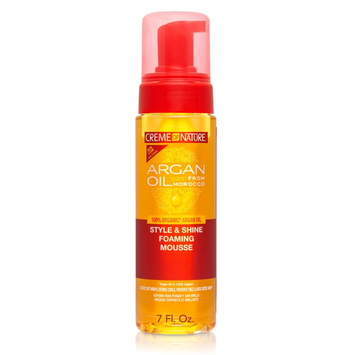 Creme of Nature Argan Oil Foaming Styling Lotion strengthens and adds texture to curly, frizzy, or wavy hair.