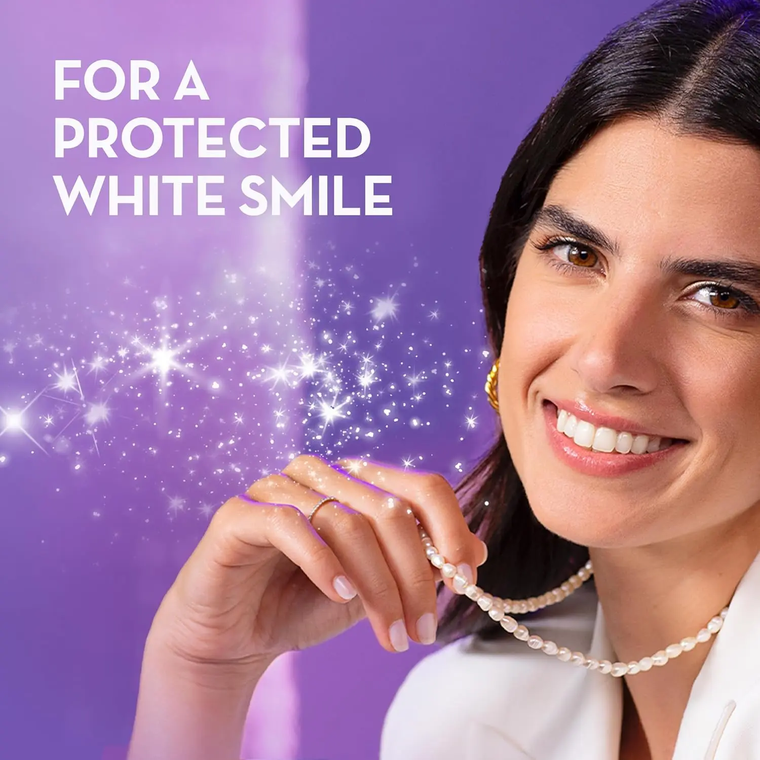 Crest 3D White Brilliance Perfection toothpaste removes surface stains in 3 days, protects enamel, prevents cavities and tartar, freshens breath, and offers advanced whitening.