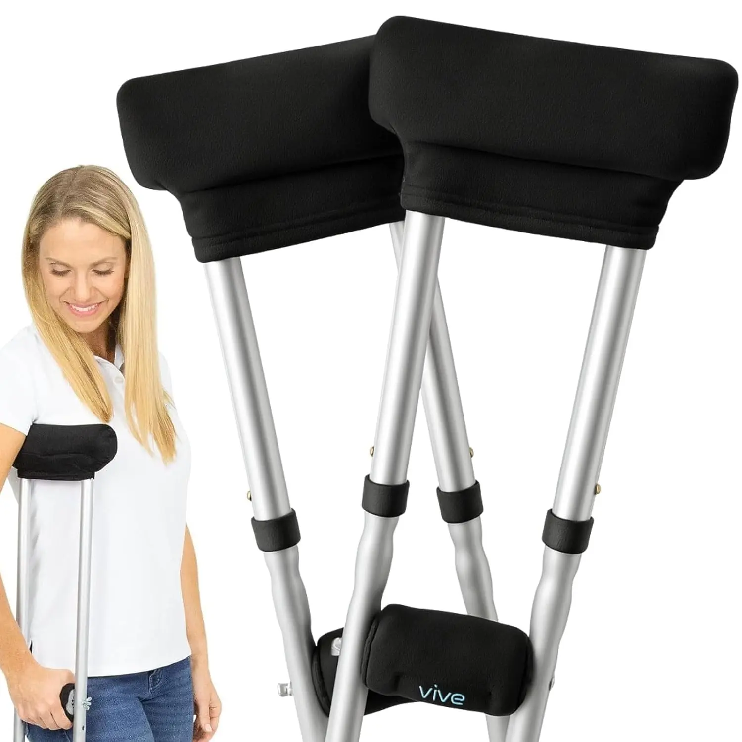 Enjoy comfortable support with these crutch pads and hand grips, designed with soft foam padding to eliminate chafing and reduce pressure for a speedy recovery.