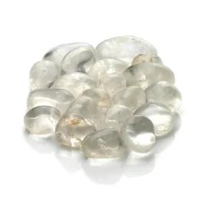 LAMARE brand natural crystal quartz tumbled stones, approximately 80 grams with 4 to 6 pieces.
