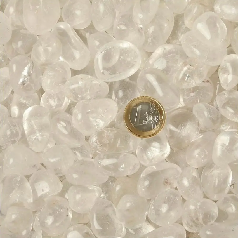 LAMARE brand natural crystal quartz tumbled stones, approximately 80 grams with 4 to 6 pieces.