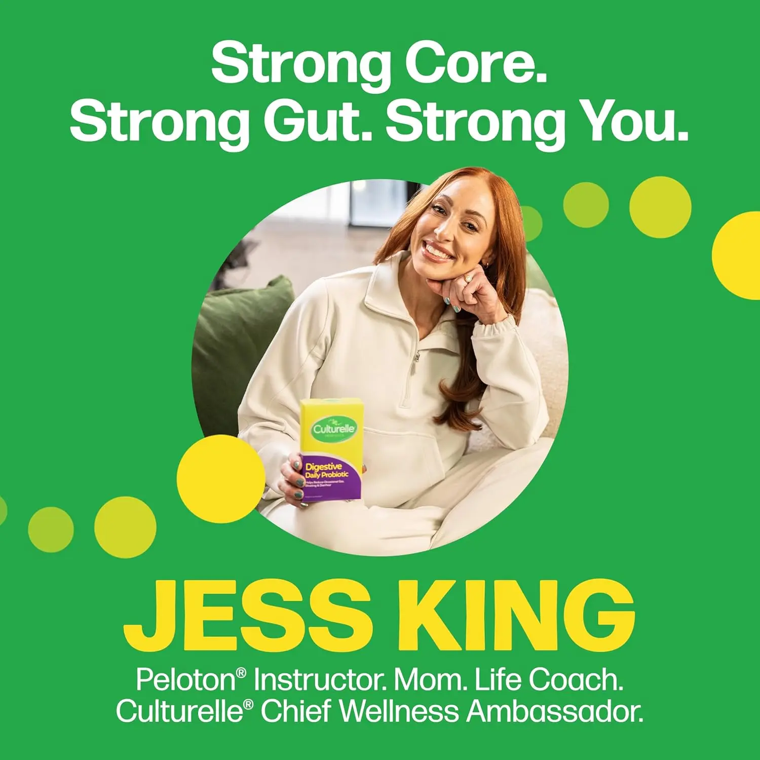 Culturelle Pro Strength probiotic capsules support digestive health, reduce occasional gas, bloating, and diarrhea, and are gluten and soy free.