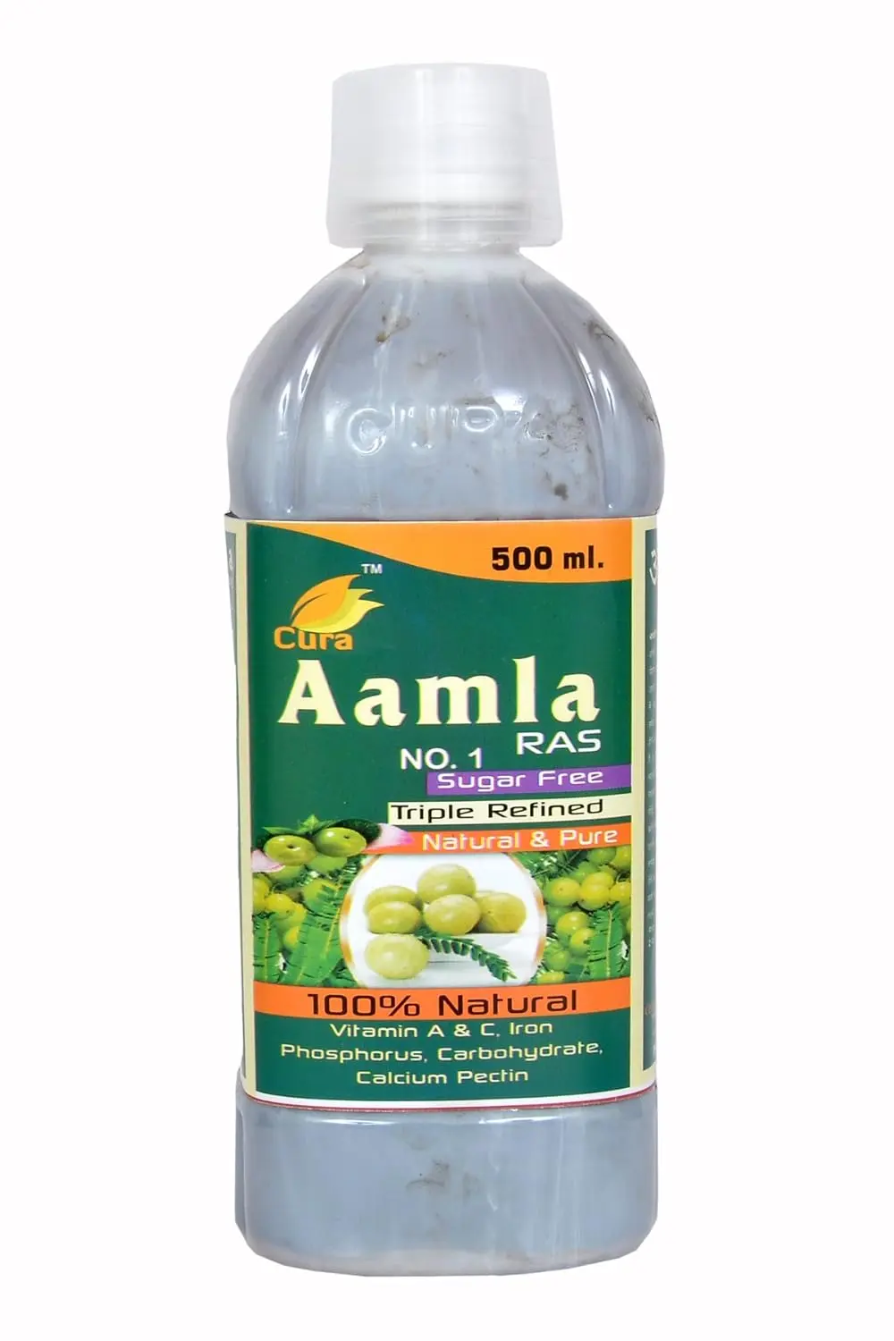 Cura Amla Ras No.1, a natural drink made with Amla, helps improve eyesight, digestion, and control blood sugar.