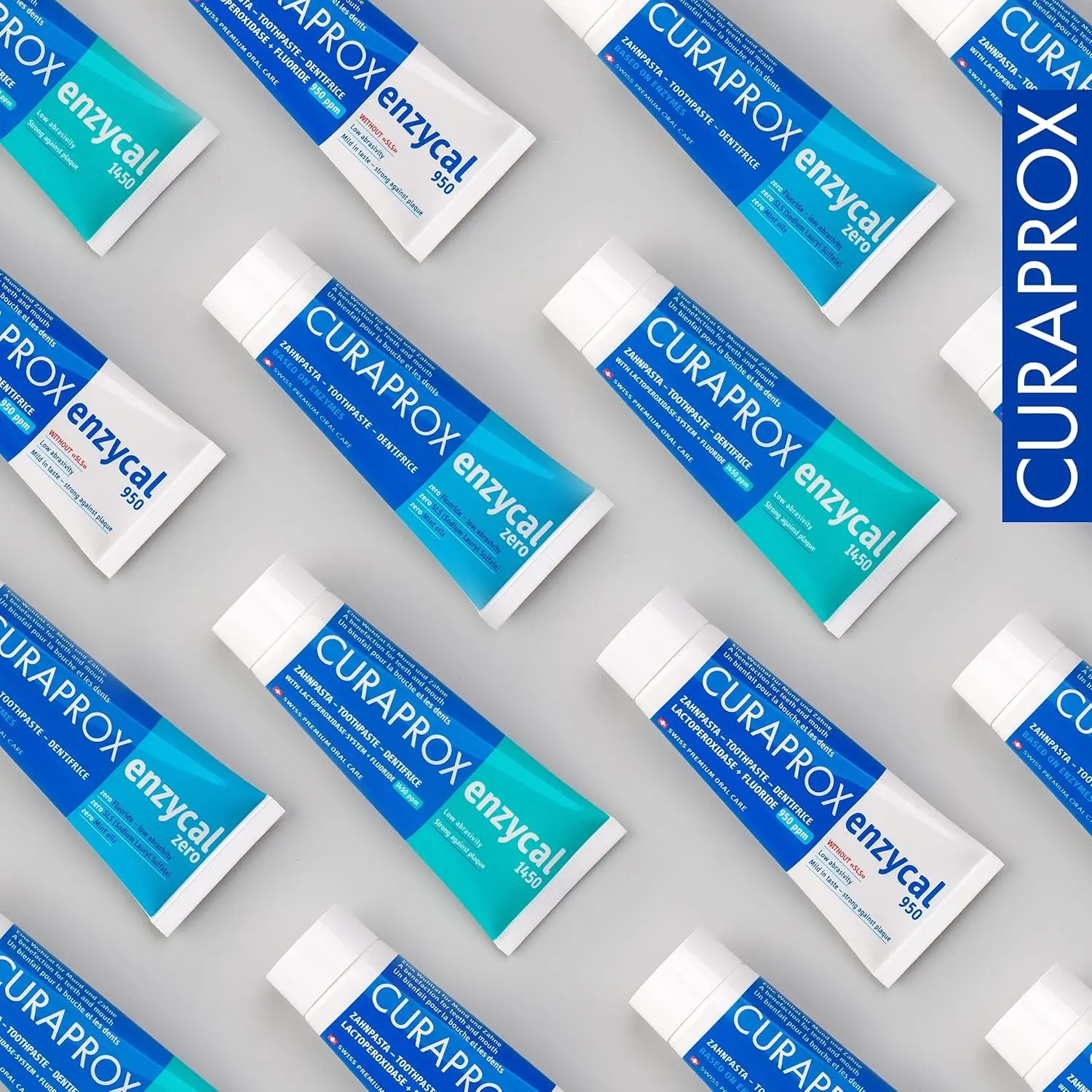 Curaprox Enzycal 1450 toothpaste protects against cavities and plaque with its enamel-safe, vegan formula and mild mint flavor.