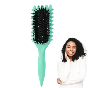 This curl defining brush detangles, shapes, and styles curly hair of all types while gently massaging the scalp to promote healthy hair growth.