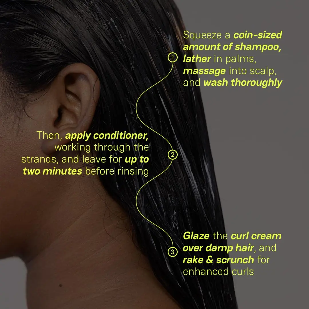 Moxie Beauty curly hair trio with shampoo, conditioner, and curl cream defines curls, boosts moisture, reduces frizz, and soothes the scalp for healthy, defined hair.