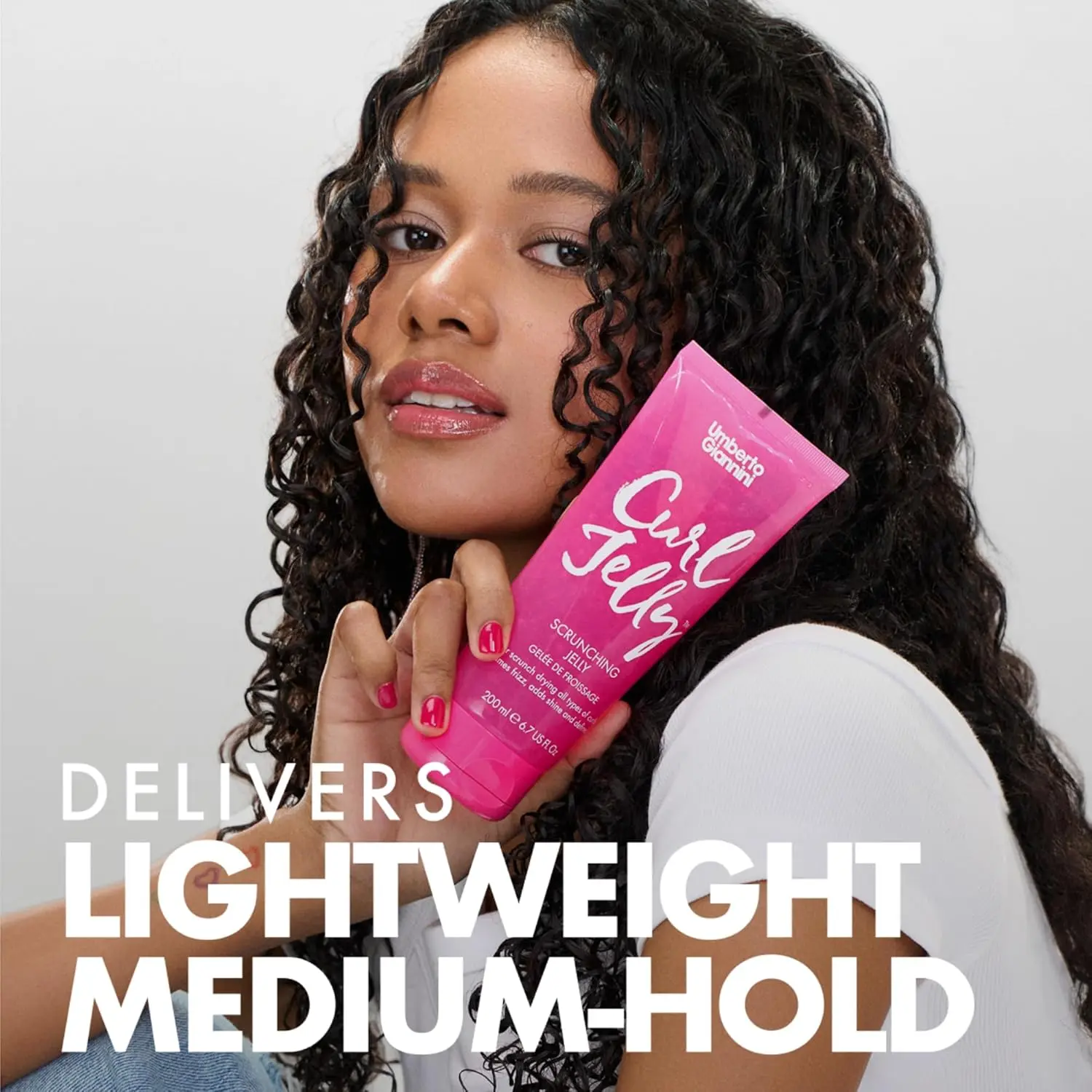 Umberto Giannini Your Best Curls Wash and Styling Curl Jelly Gift Set includes vegan and cruelty-free shampoo, conditioner, scrunching jelly and refresh spray for enhancing waves, curls, and coils by banishing frizz and adding shine.