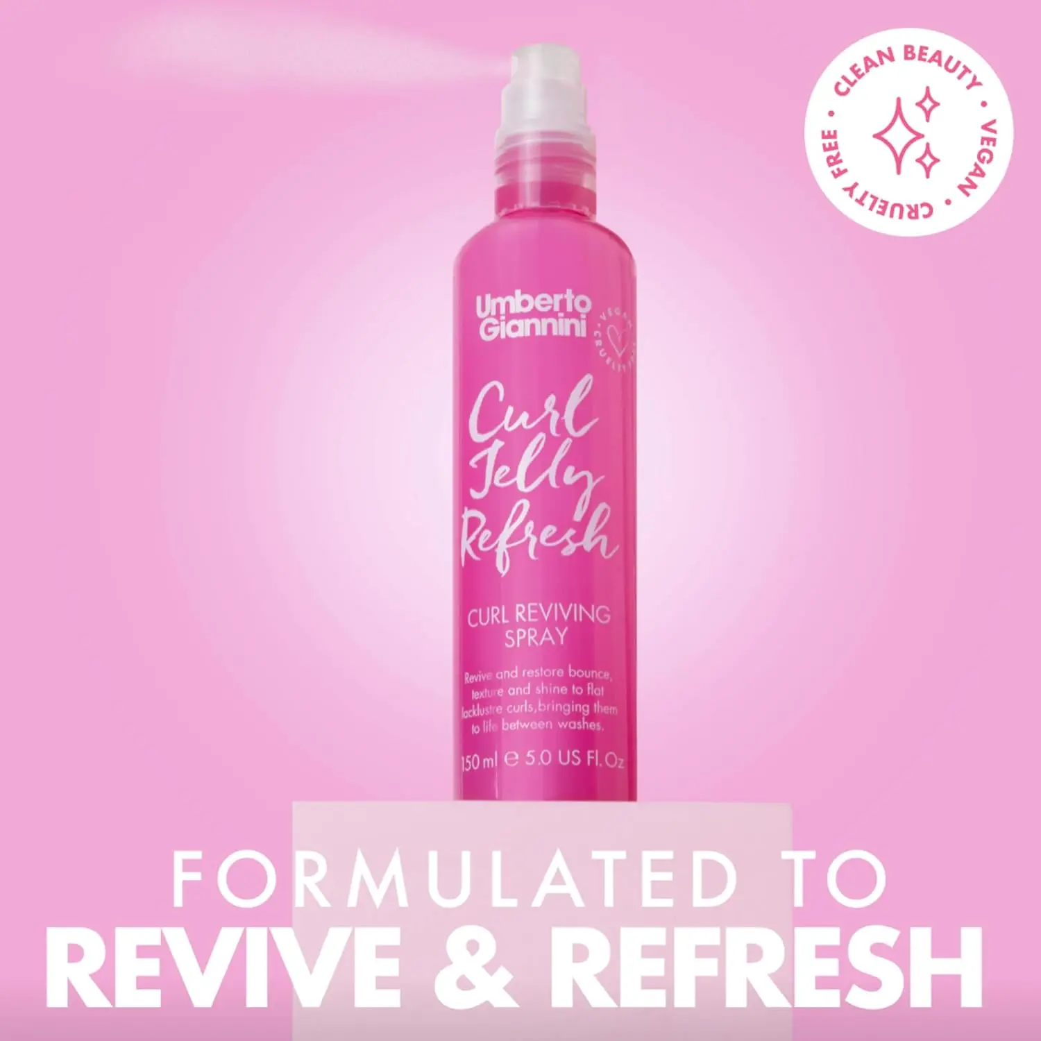 Umberto Giannini Your Best Curls Wash and Styling Curl Jelly Gift Set includes vegan and cruelty-free shampoo, conditioner, scrunching jelly and refresh spray for enhancing waves, curls, and coils by banishing frizz and adding shine.