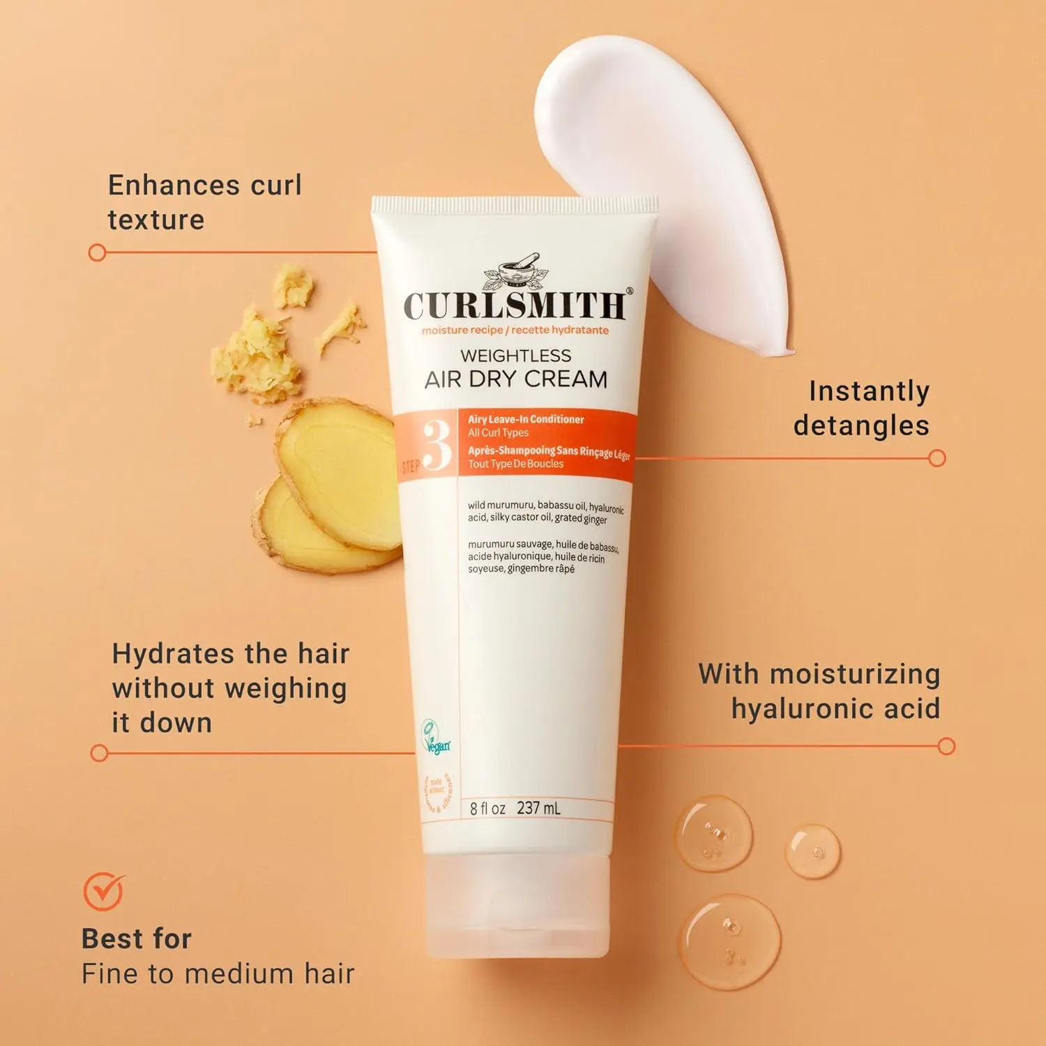 The Curlsmith Curl Discovery Kit contains mini travel-sized shampoo, conditioner, leave-in cream, and styling soufflé to hydrate, define, and moisturize all curl types and textures while on the go.