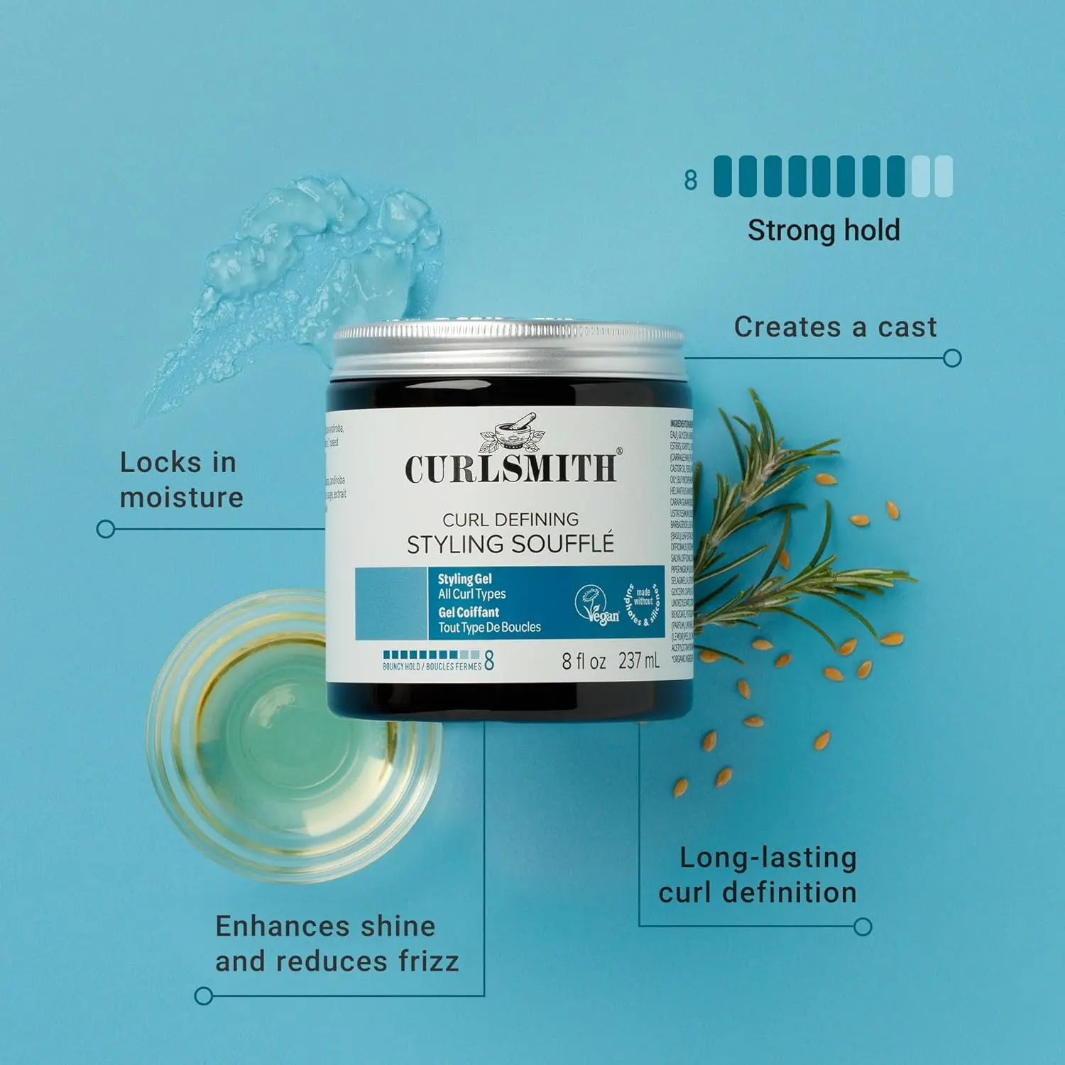 The Curlsmith Curl Discovery Kit contains mini travel-sized shampoo, conditioner, leave-in cream, and styling soufflé to hydrate, define, and moisturize all curl types and textures while on the go.