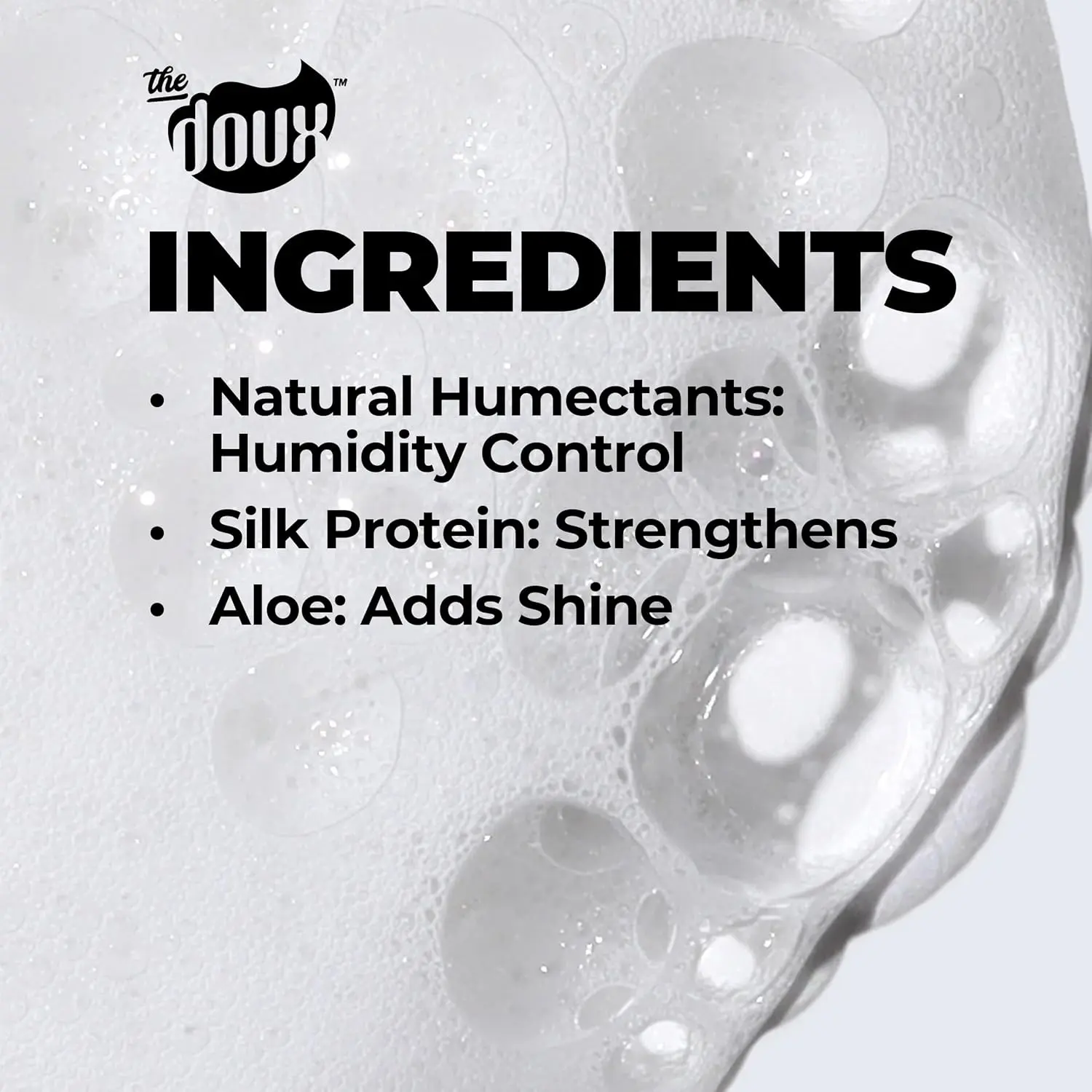 The Doux multi-use mousse defines, styles, and conditions natural and African hair, adding volume and shine without stiffness or frizz.