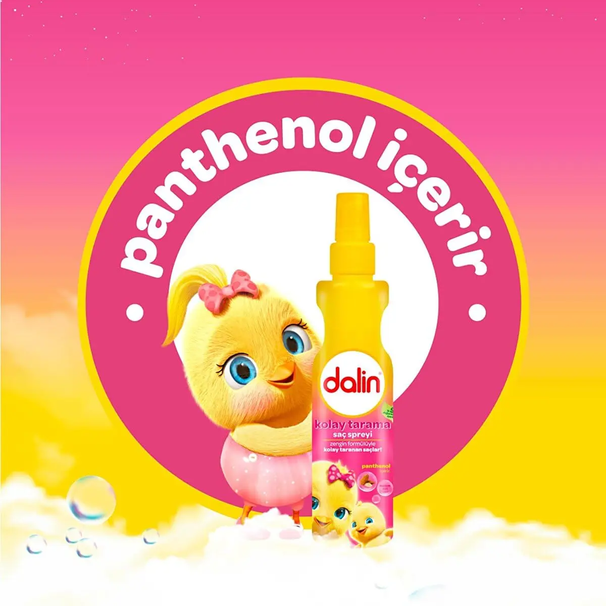Dalin Light Comb Spray gently detangles kids' hair, leaving it soft, shiny, and easy to manage with a tear-free formula and kid-friendly scent.