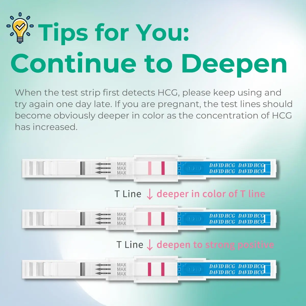 DAVID early detection pregnancy test kit with 6 midstream tests and 10 test strips, providing accurate results up to 6 days before a missed period.