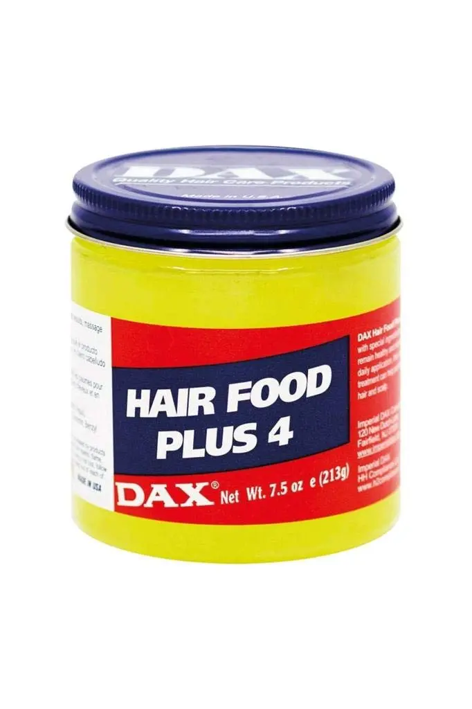 Dax Hair Food Plus is a safe and effective hair and scalp treatment, beneficial for pressed and tinted hair, promoting healthier hair.