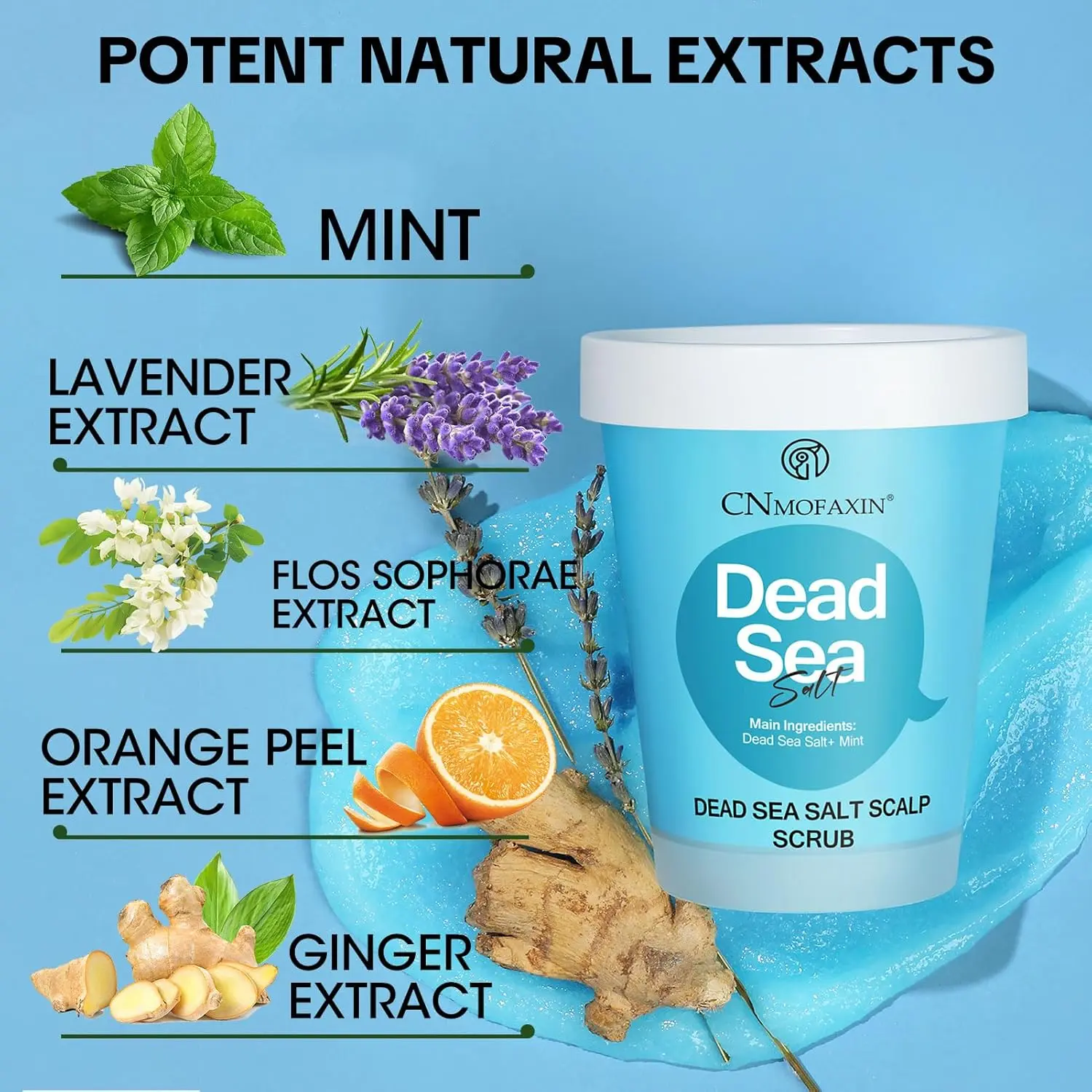 This Dead Sea Salt Scalp Scrub exfoliates and clarifies, providing relief from oily and itchy scalp, dandruff, and build-up, promoting healthier hair.
