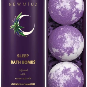 Indulge in a relaxing bath with these deep sleep bath bombs infused with lavender and chamomile, designed to nourish dry skin and promote a restful night.