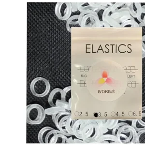 Clear orthodontic elastic rubber bands with placers to safely and permanently close teeth gaps without expensive procedures.