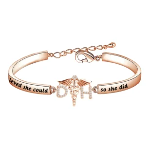 This beautiful dental hygienist bracelet features high-quality copper and exquisite rhinestones, making it a perfect gift for dental school graduation or any special occasion to show your appreciation.