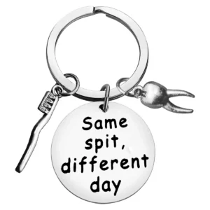 This funny "Same Spit Different Day" keychain is the perfect dentist gift for dental hygienists, dental assistants, or new dental graduates.
