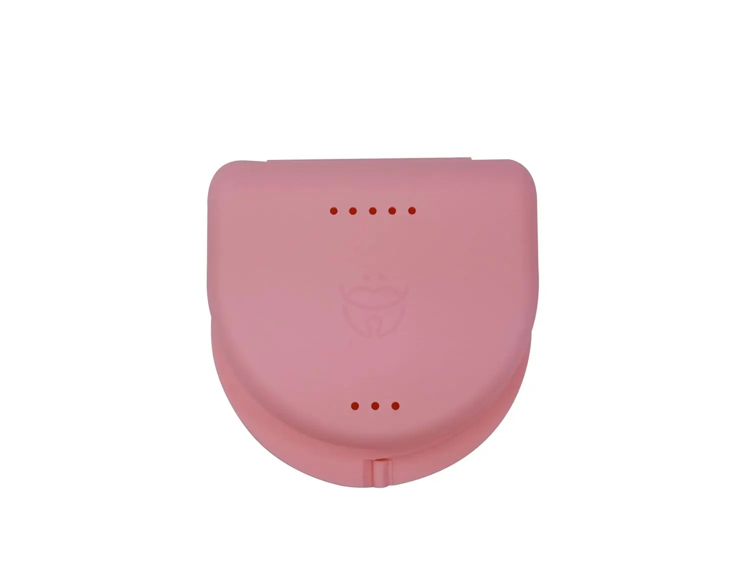 Pink Dentosmile orthodontic retainer case for aligner, mouth guard, or denture storage.