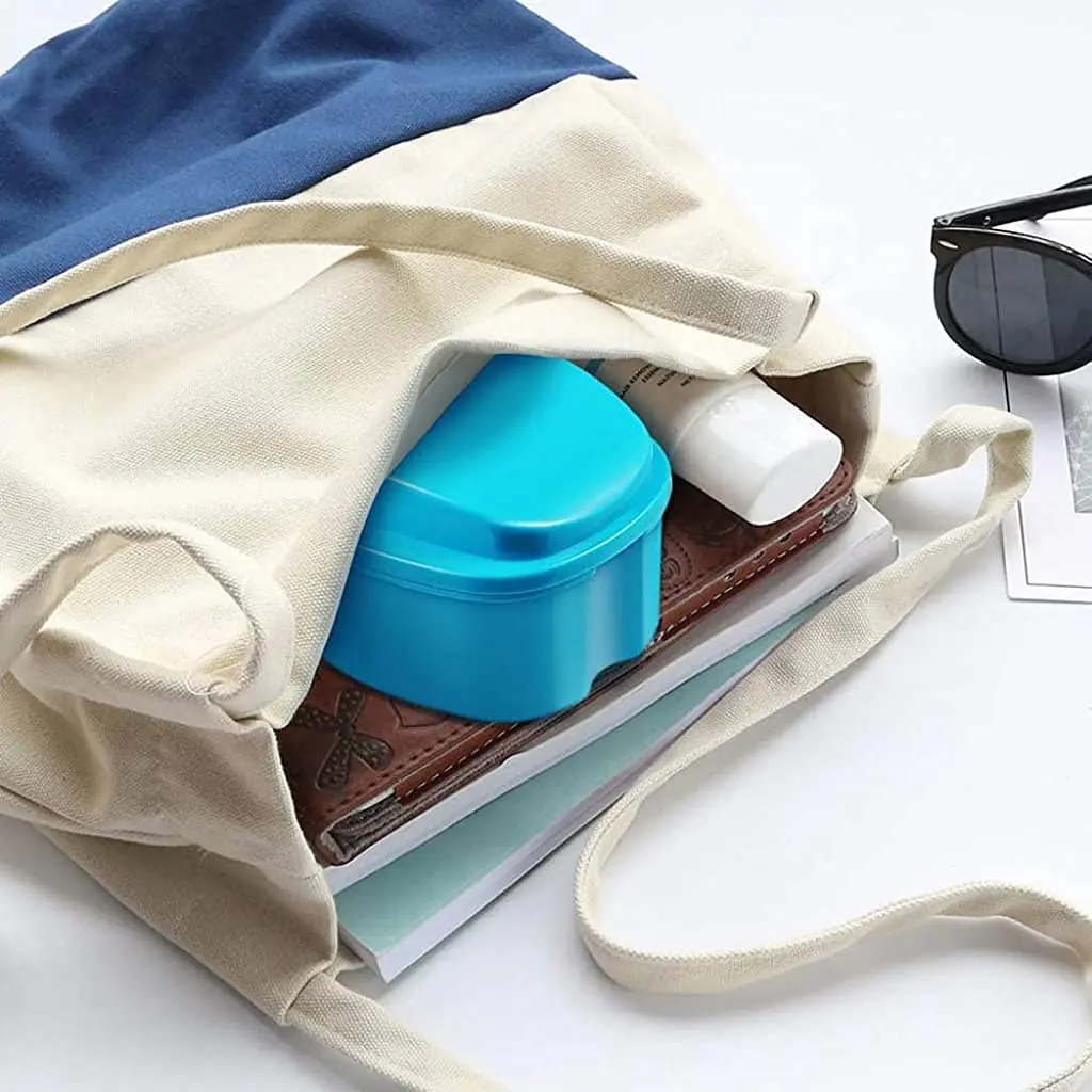 This denture box case features a detachable design and strainer for keeping dentures clean and is made of durable, medical-grade PP plastic making it perfect for travel and daily use.