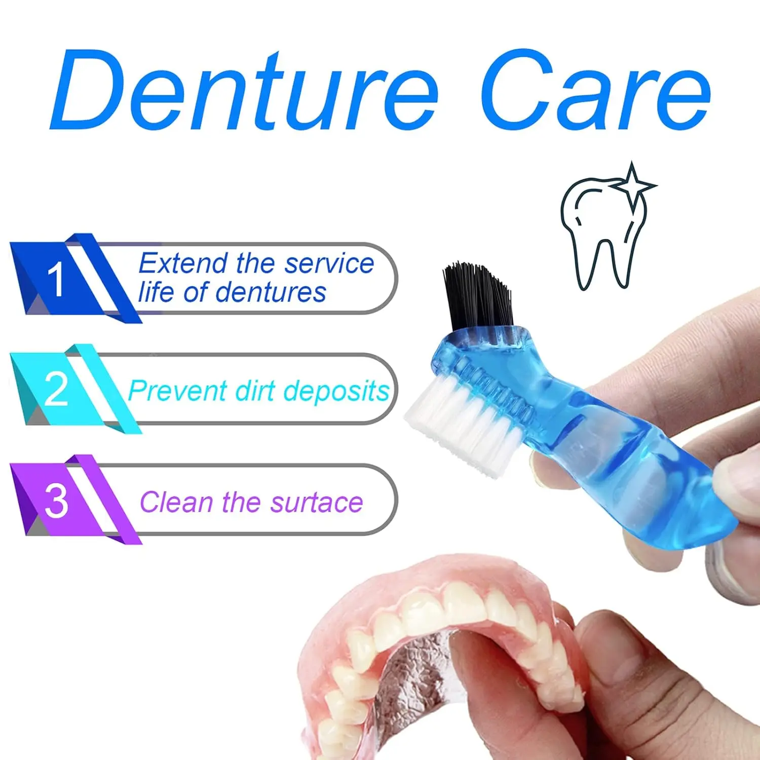 This black denture case with a removable basket and lid is perfect for soaking and cleaning dentures, retainers, mouth guards, and other oral appliances.