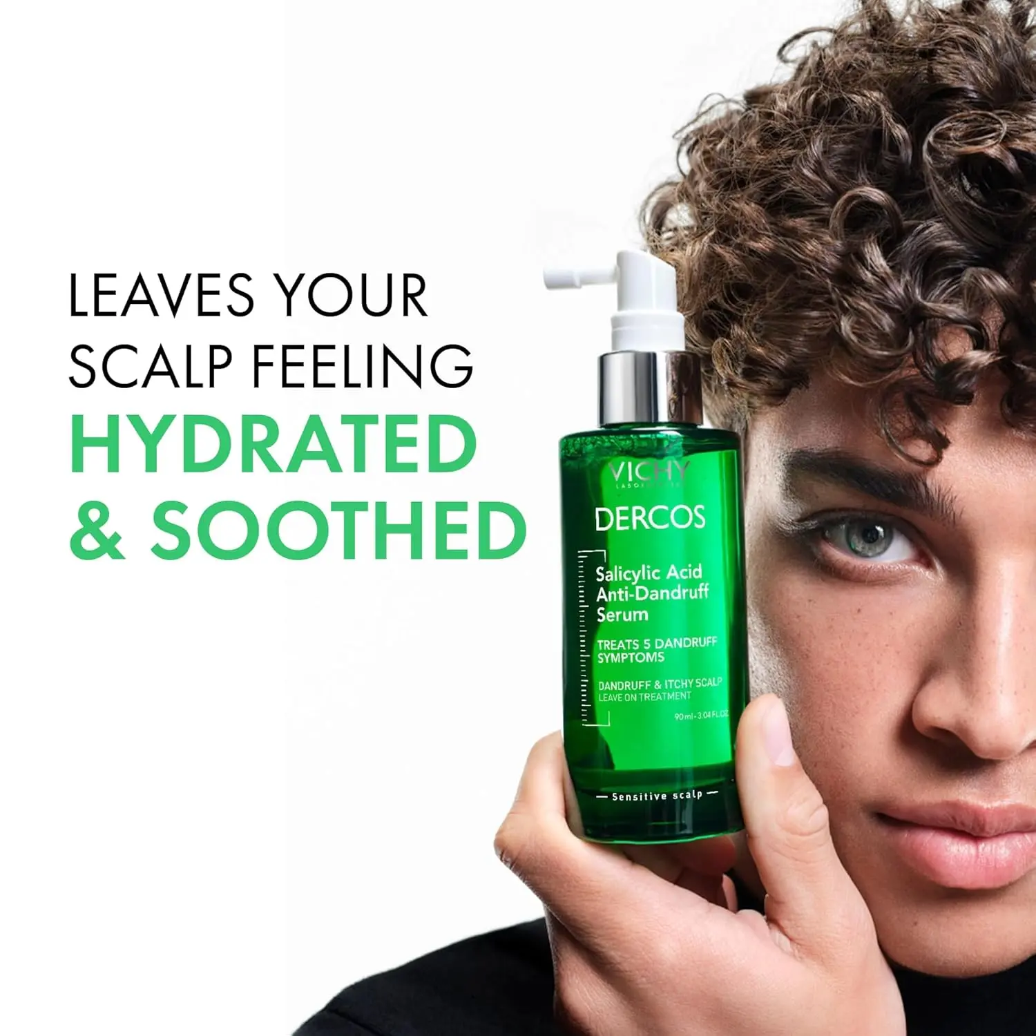 Dercos salicylic acid scalp treatment soothes a dry, itchy, and flaky scalp while fighting dandruff symptoms like redness and irritation.