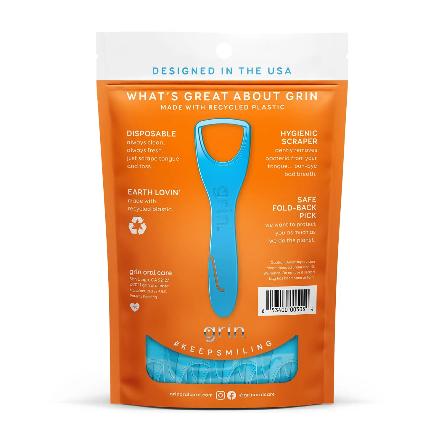 Two-pack of disposable tongue scrapers with fold-back dental picks for deep teeth cleaning and fresh breath.