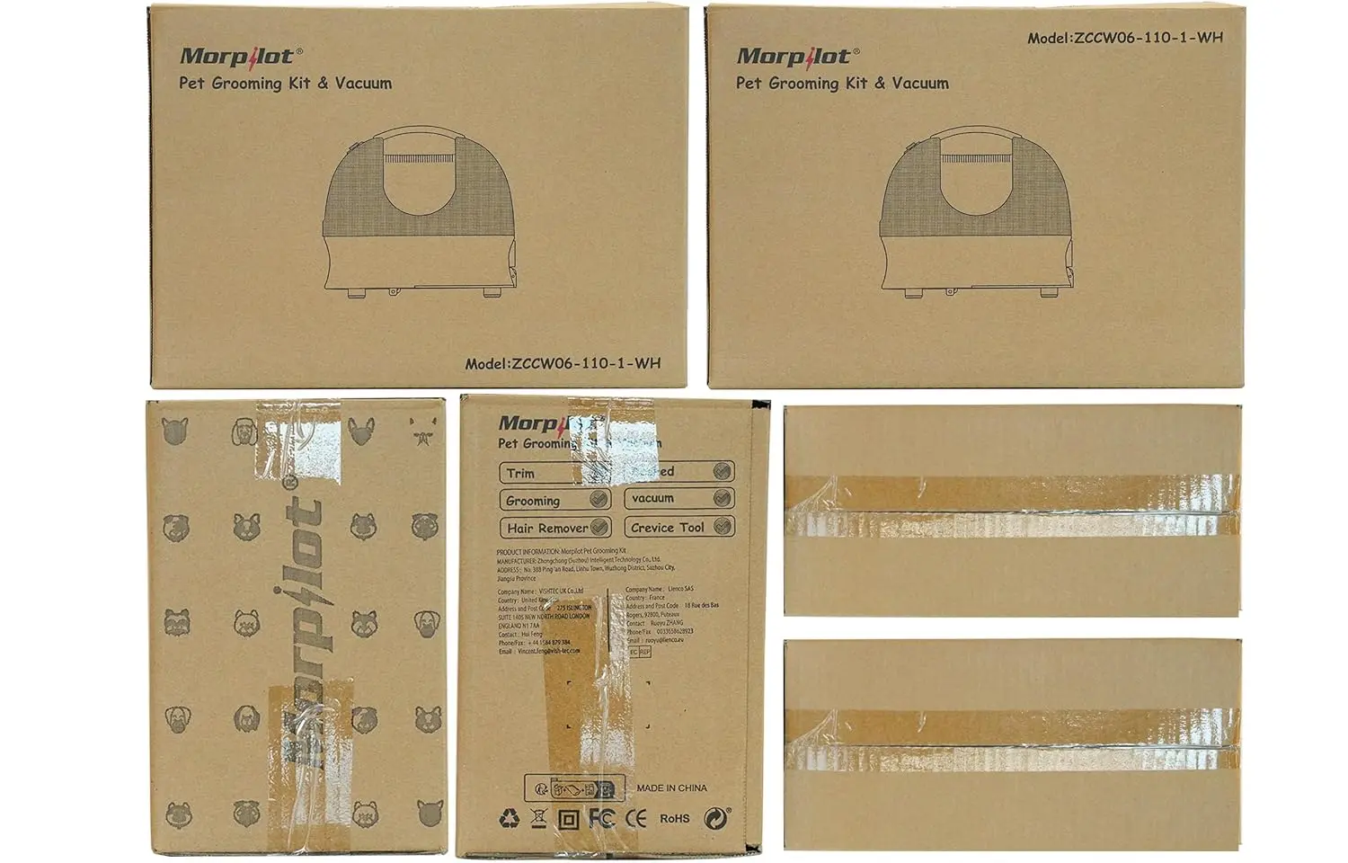 Morpilot dog clipper vacuum kit with powerful 12000 Pa suction, designed to effortlessly remove 99% of loose pet hair during grooming for a comfortable and clean experience.