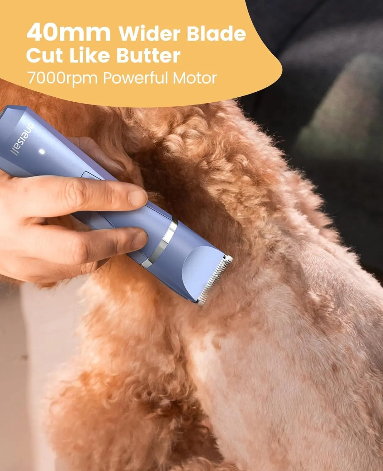 This 4 in 1 dog grooming kit includes clippers, a paw trimmer, and a nail grinder for easily grooming small dogs and cats at home.