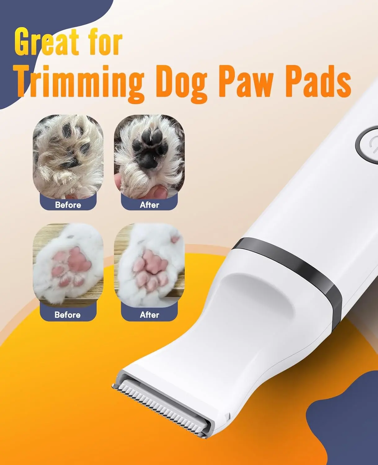 The oneisall cordless dog paw trimmer provides quiet and safe grooming for small areas like paws, ears, and eyes.