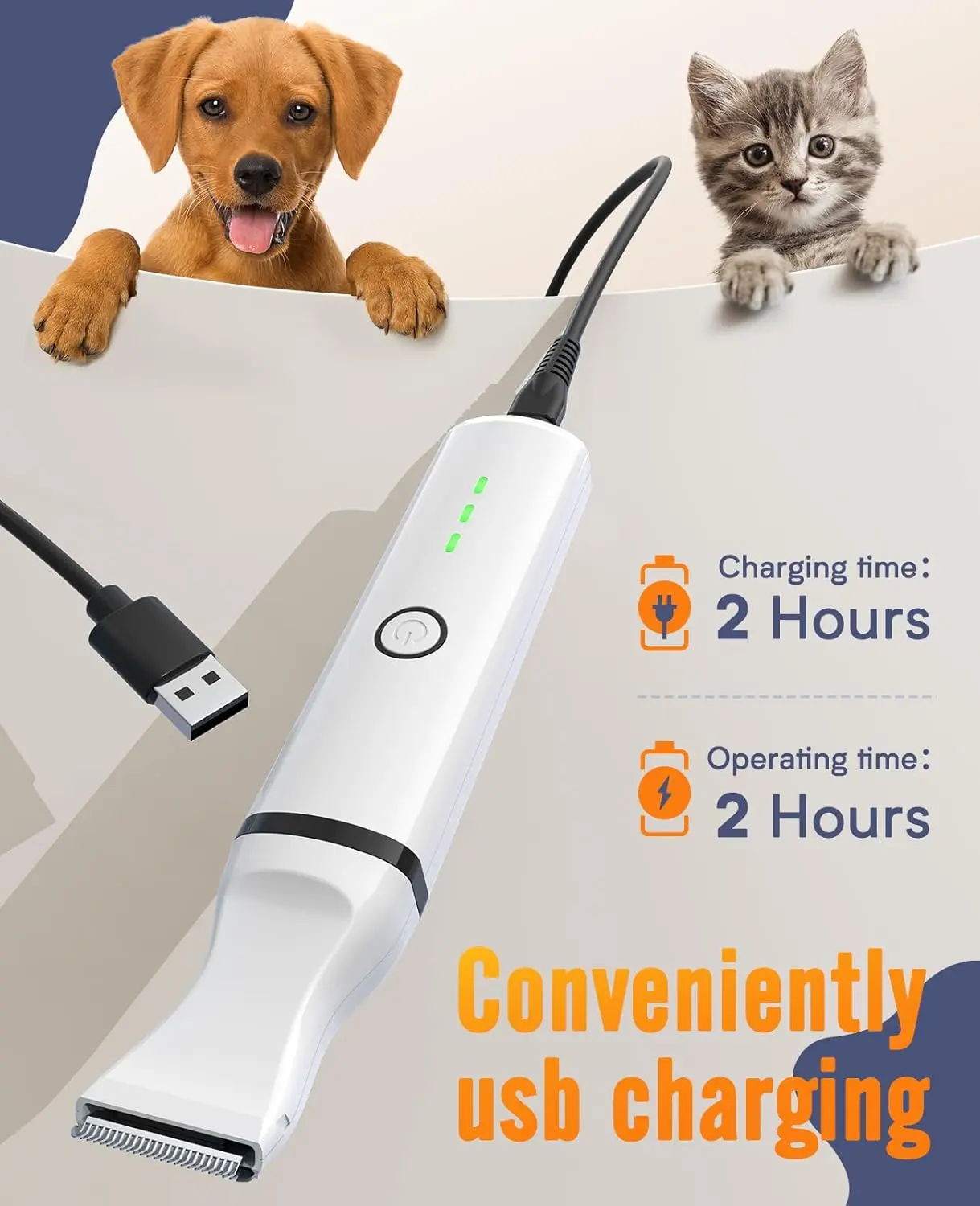 The oneisall cordless dog paw trimmer provides quiet and safe grooming for small areas like paws, ears, and eyes.