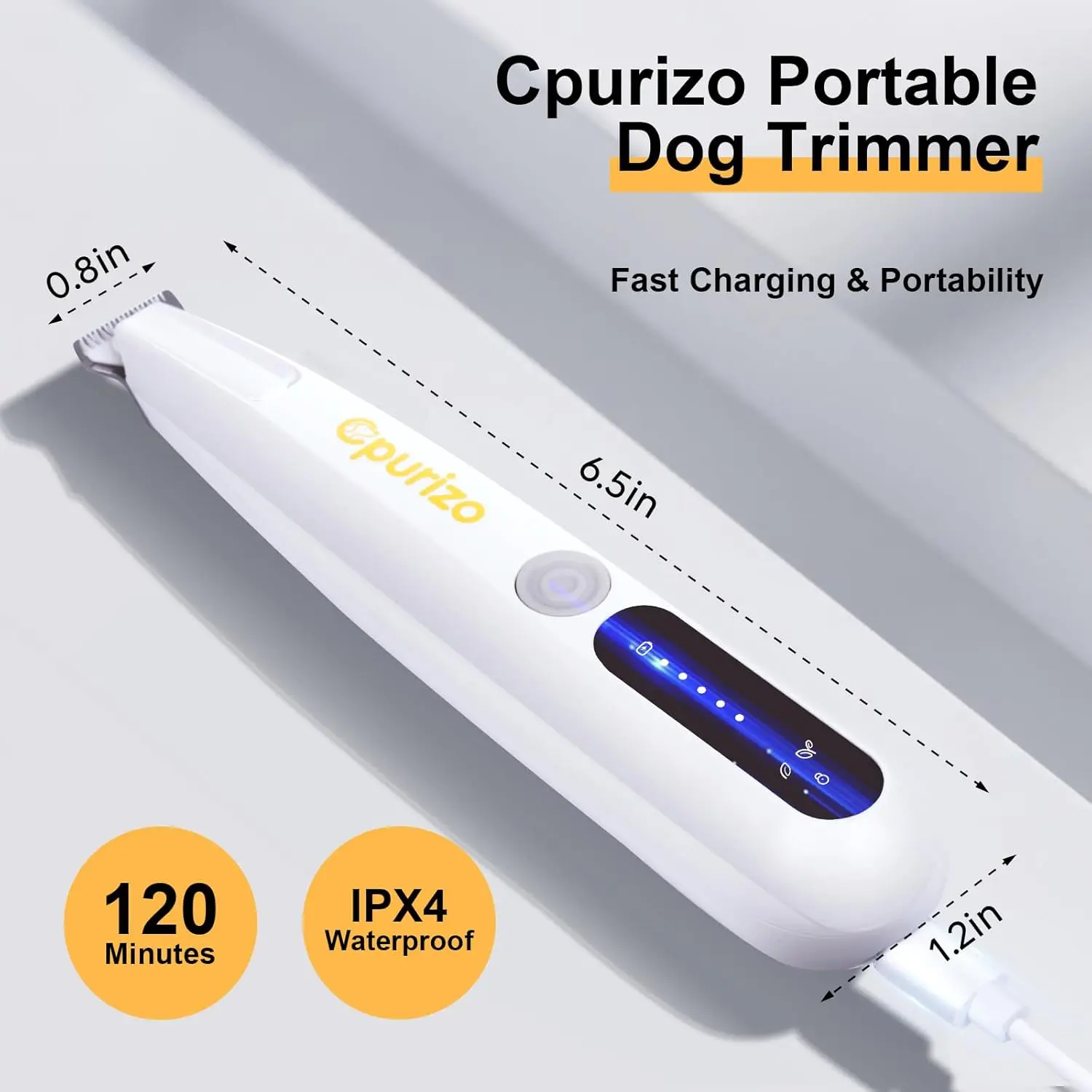 The Cpurizo dog paw trimmer features an LED light for safe grooming and is rechargeable for cordless use.