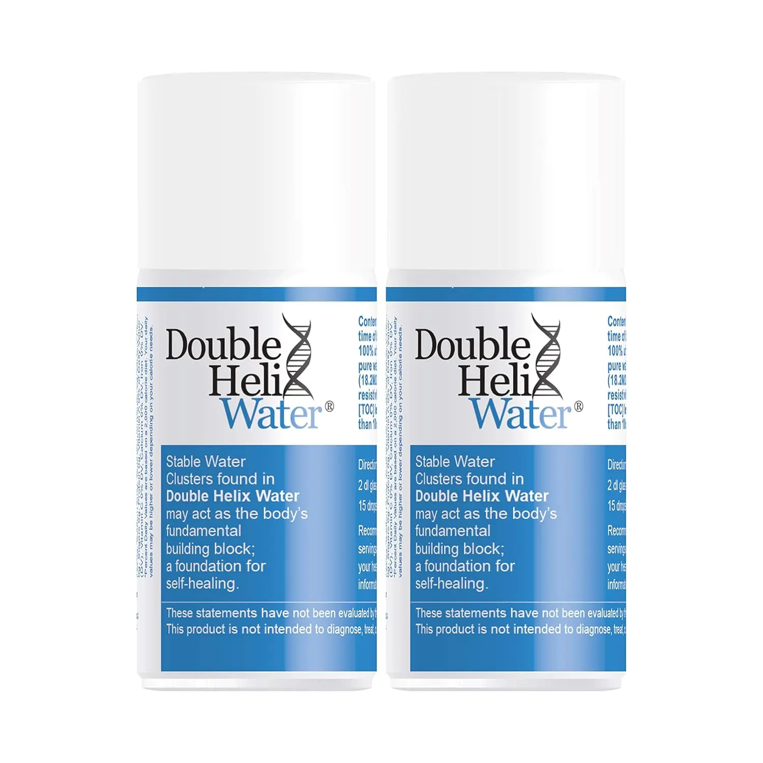 Image showing a pack of two 15ml bottles of Double Helix Water.