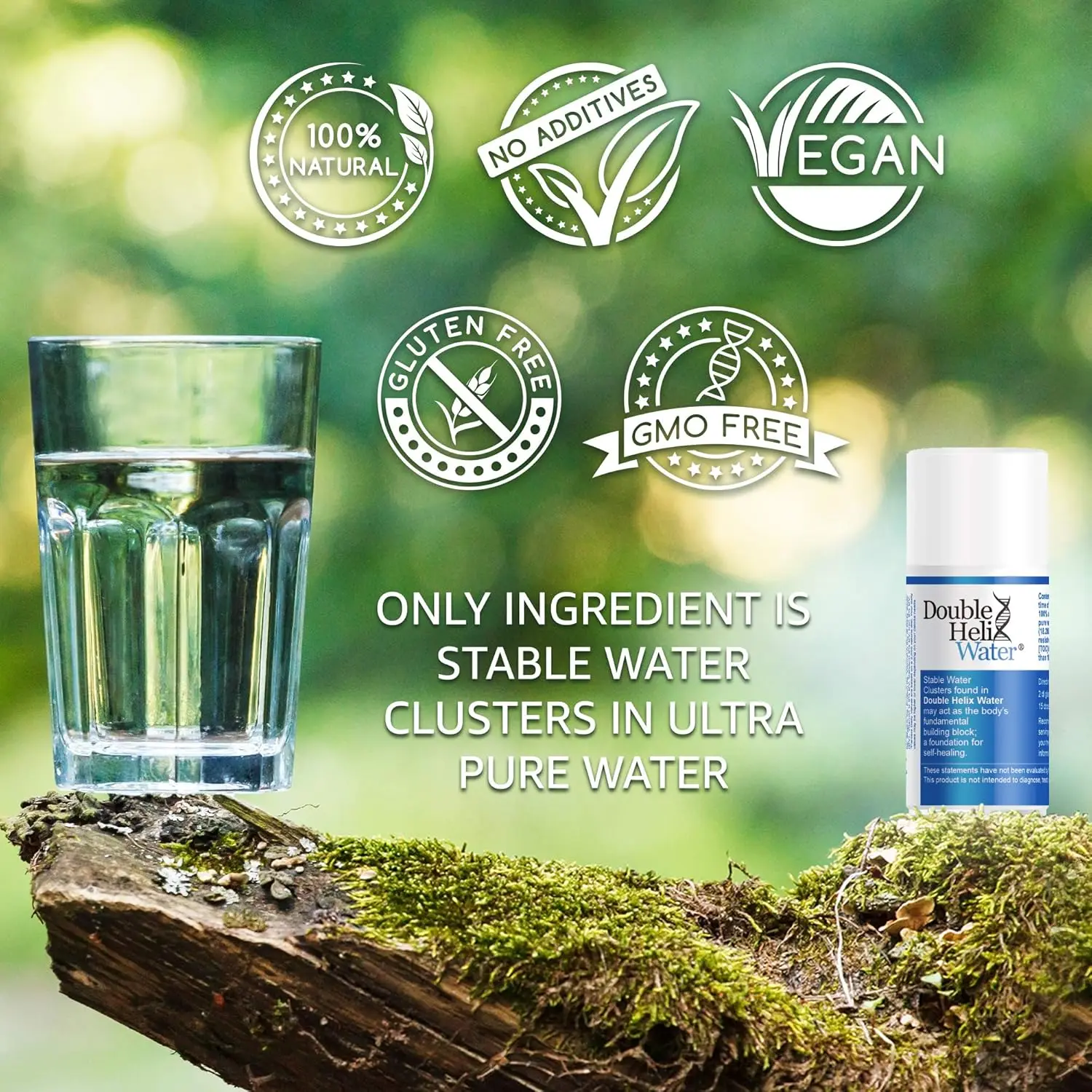 Image showing a pack of two 15ml bottles of Double Helix Water.