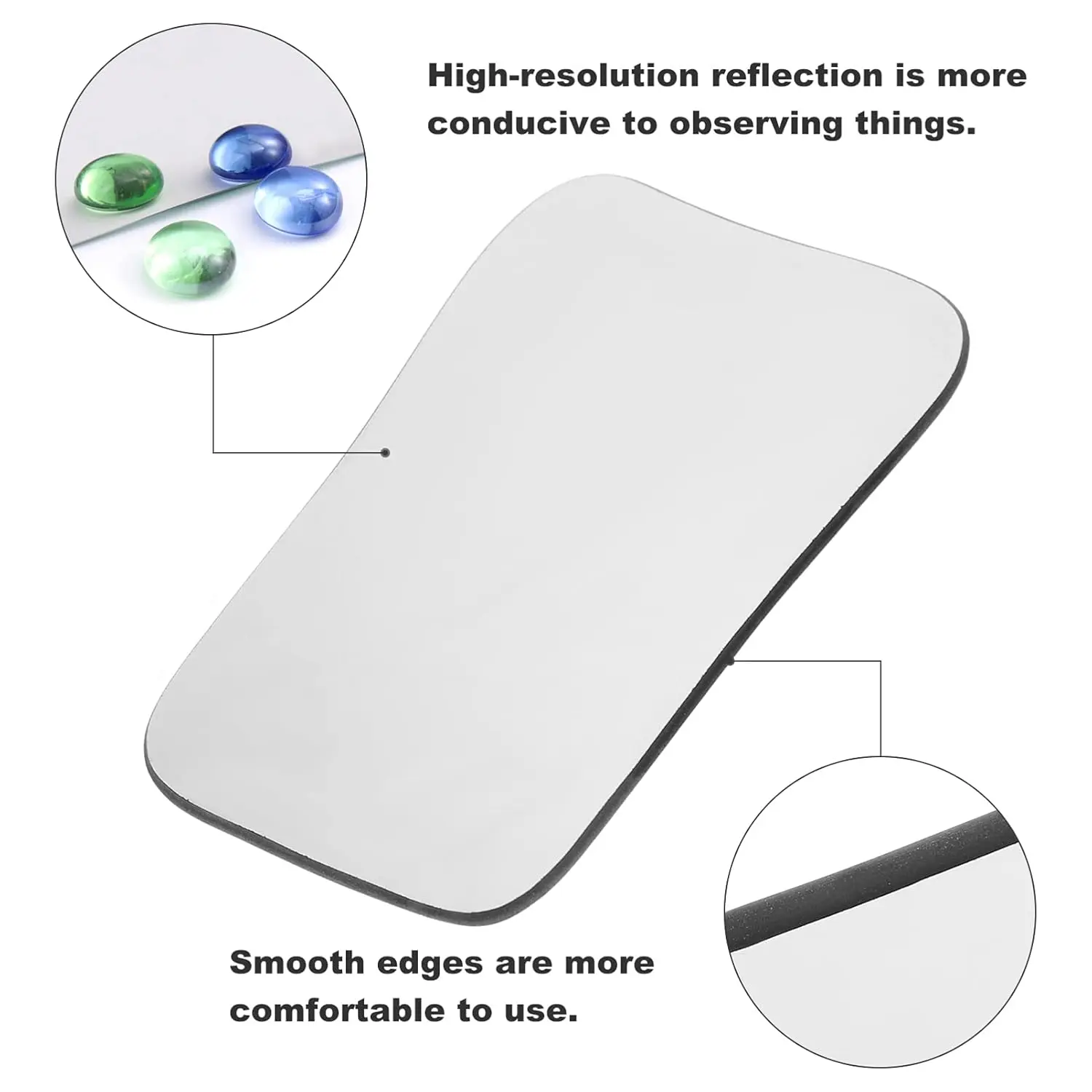 The double-sided intraoral reflector with polished edges offers enhanced visibility for orthodontic photography, ensuring patient comfort.