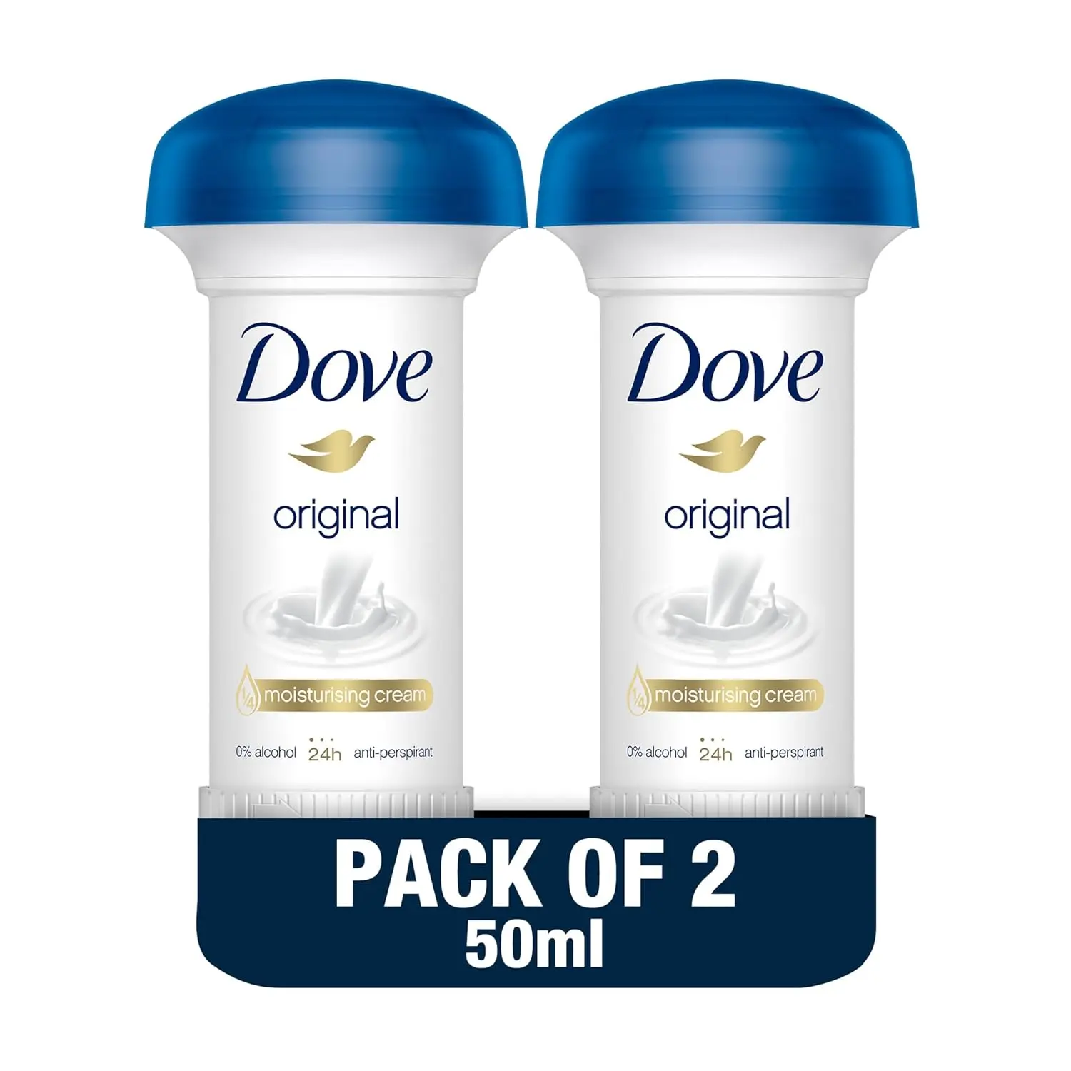Dove Original antiperspirant cream provides 24-hour protection from sweat and odor, with moisturising cream for soft, smooth underarms and alcohol-free formula to reduce irritation.