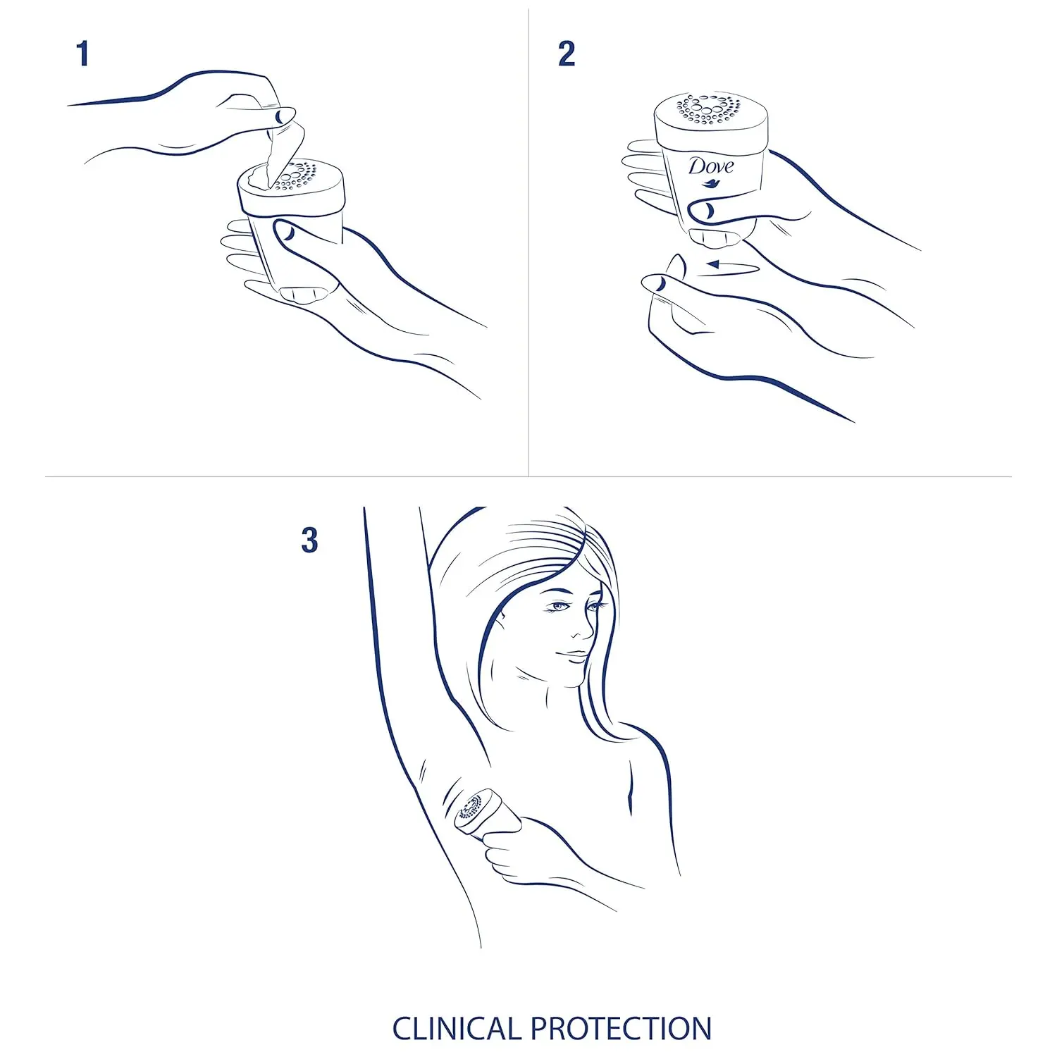 Dove Clinical Protection Original Clean antiperspirant deodorant providing up to 48 hours of clinical strength protection and containing 1/4 moisturizers for great underarm care.