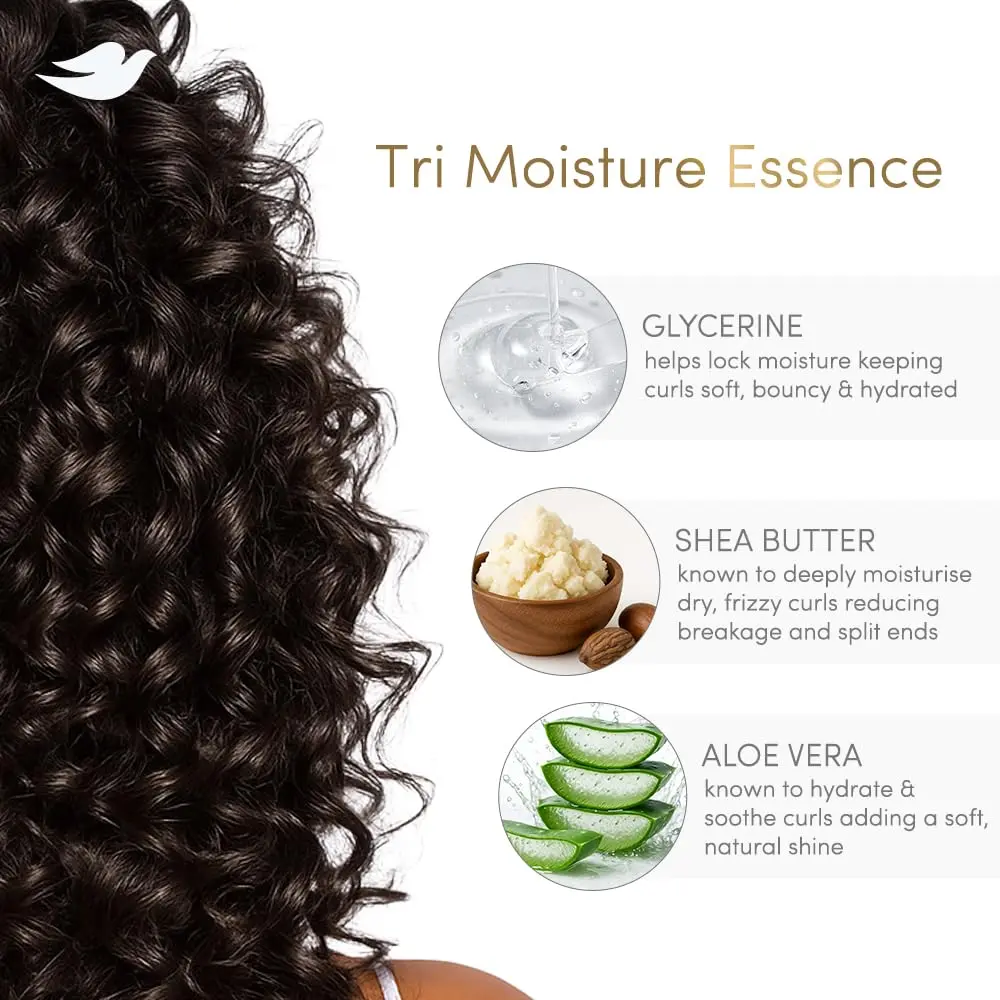 Dove Beautiful Curls deep moisture hair mask with aloe, shea butter and coconut oil hydrates and nourishes curly hair, reducing frizz and dryness.