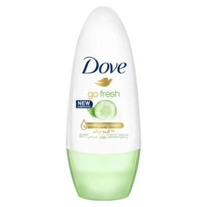 Dove Go Fresh cucumber and green tea roll-on deodorant provides 48-hour antiperspirant protection while moisturizing delicate underarm skin.