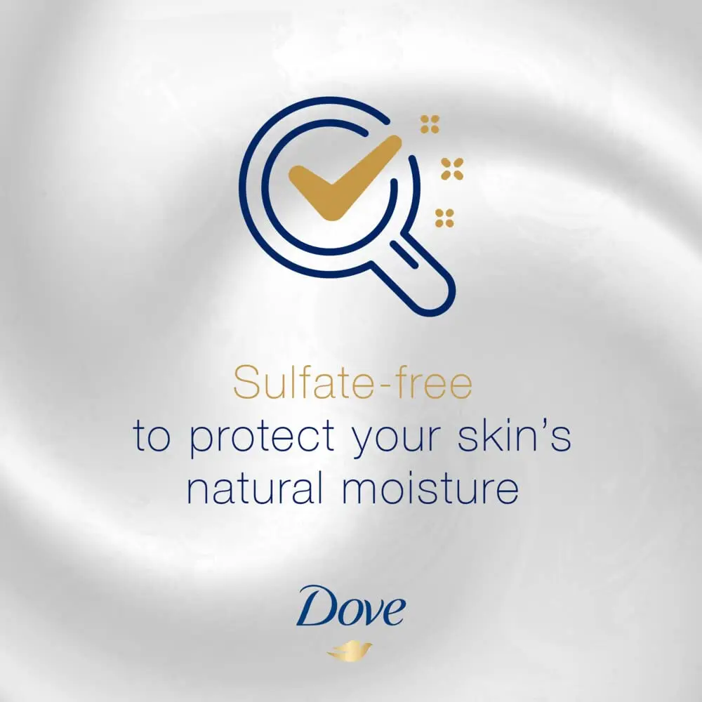 Two bottles of Dove Go Fresh Pomegranate and Hibiscus Tea body wash with moisturising cream, enriched with skin natural nutrients for deep nourishment and gentle cleansing.