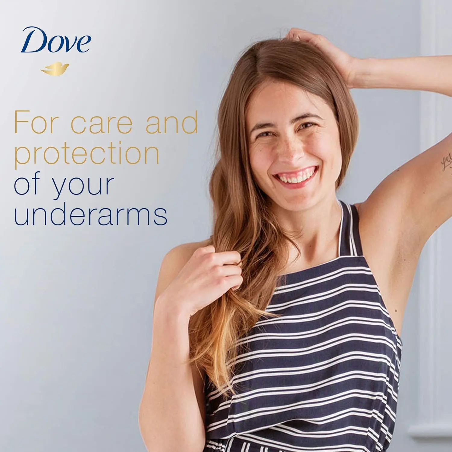 Two 150ml cans of Dove Pomegranate Antiperspirant Deodorant, offering up to 48-hour protection and containing 1/4 moisturizing cream for reduced skin irritation.