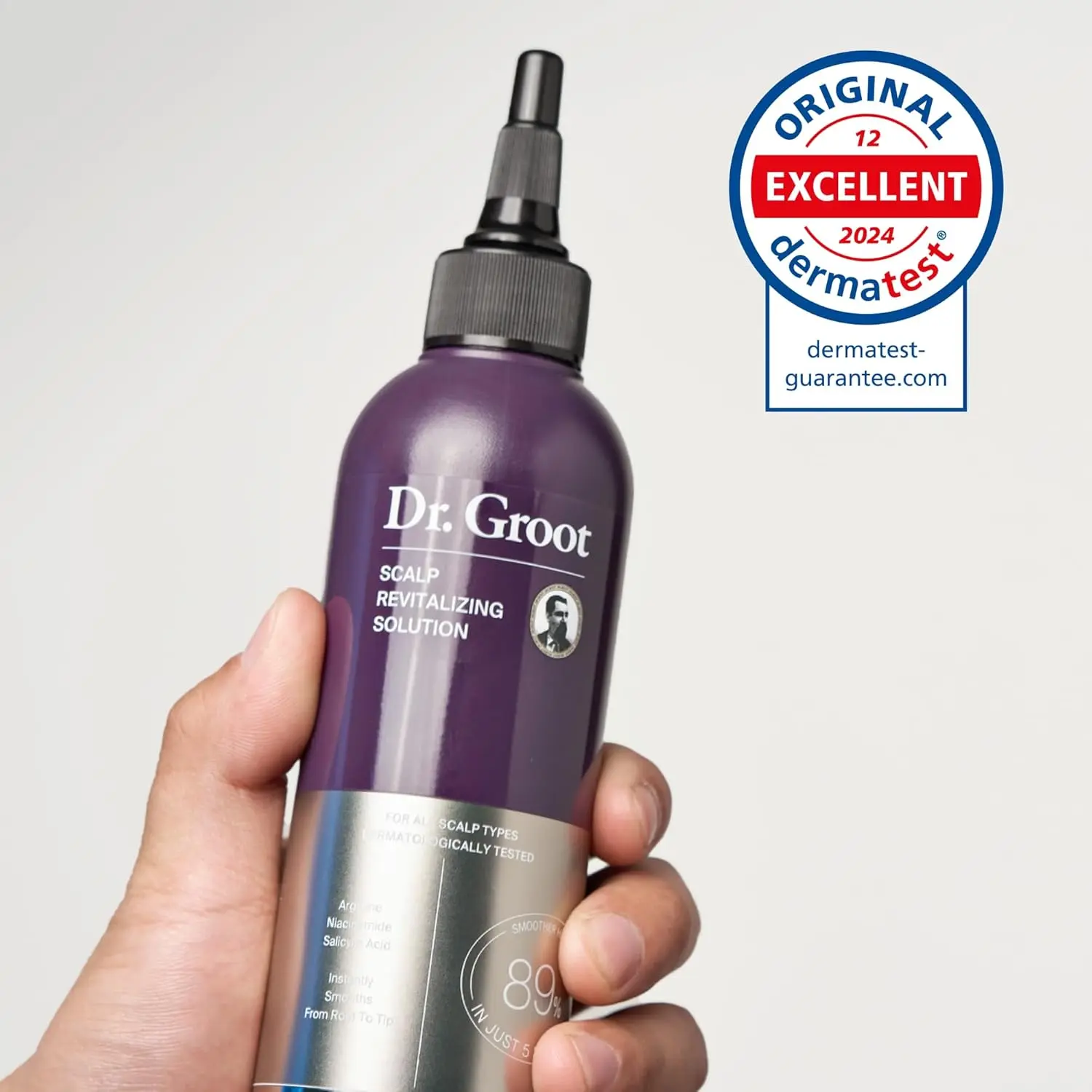 Dr. Groot miracle in-shower treatment visibly thickens hair, reduces hair loss due to breakage, exfoliates and moisturizes the scalp for healthier hair.