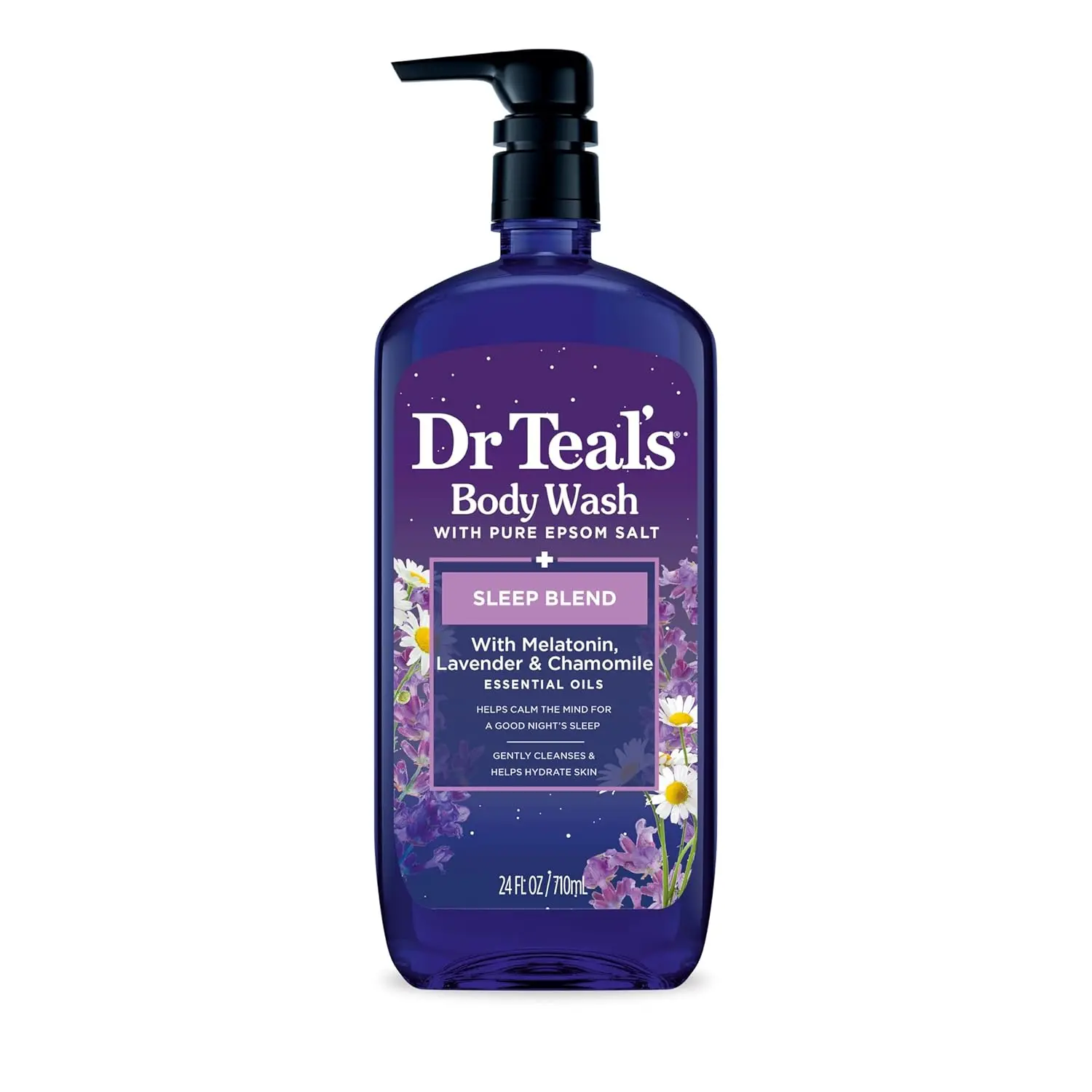 Dr Teal's Eucalyptus and Spearmint body wash revitalizes tired muscles with pure Epsom salt while aloe vera, shea butter, and vitamin E hydrate and moisturize skin.
