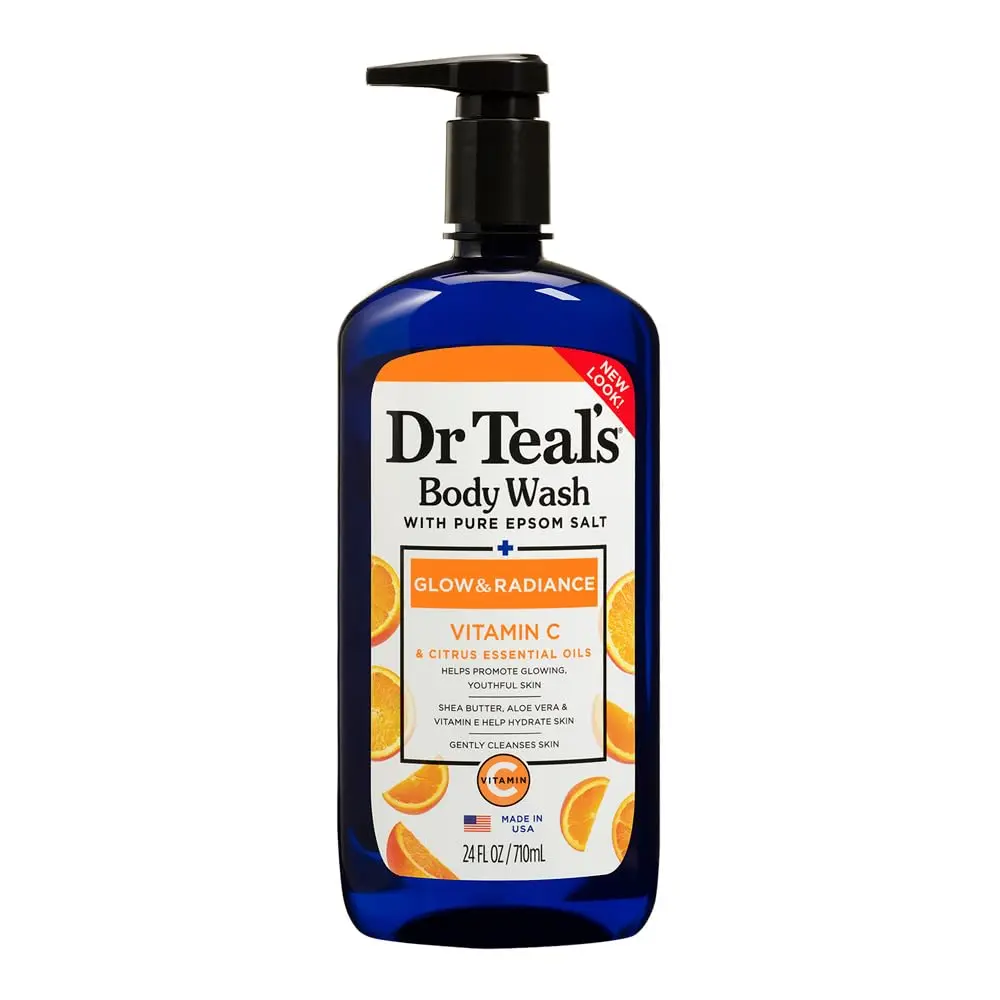 Dr Teal's Eucalyptus and Spearmint body wash revitalizes tired muscles with pure Epsom salt while aloe vera, shea butter, and vitamin E hydrate and moisturize skin.